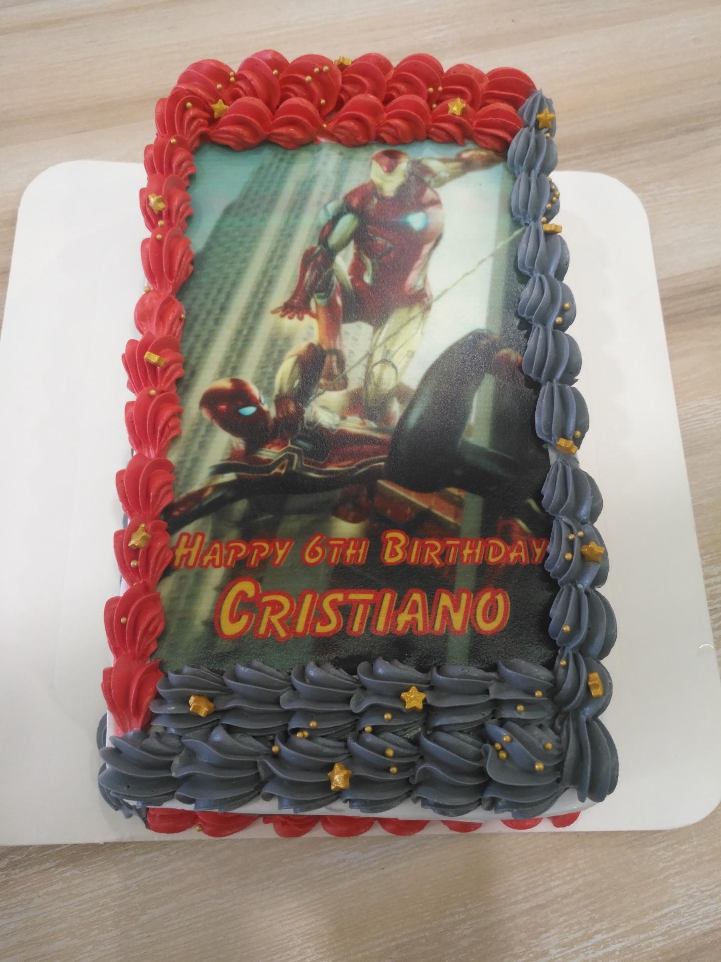 Iron man(chocolate Cake/vanilla Cake)