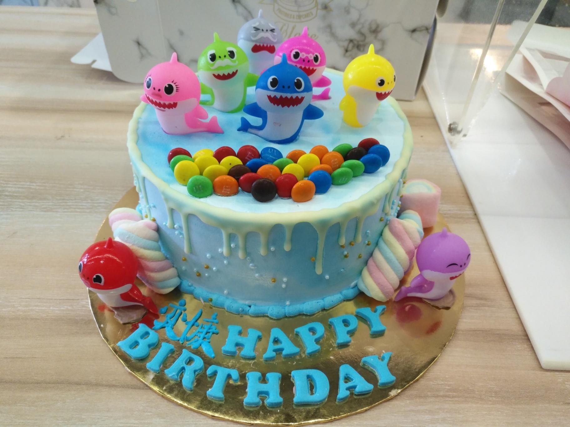 Baby shark (chocolate cake/vanilla cake)