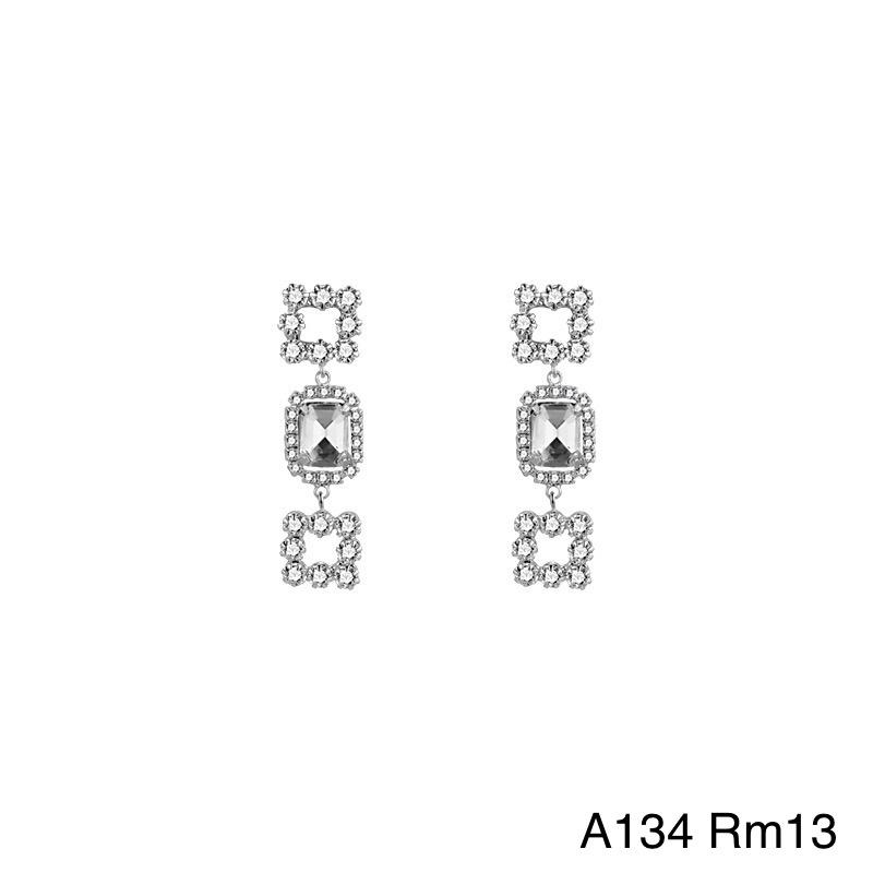 A134 短款微镶钻晚宴设计925银针