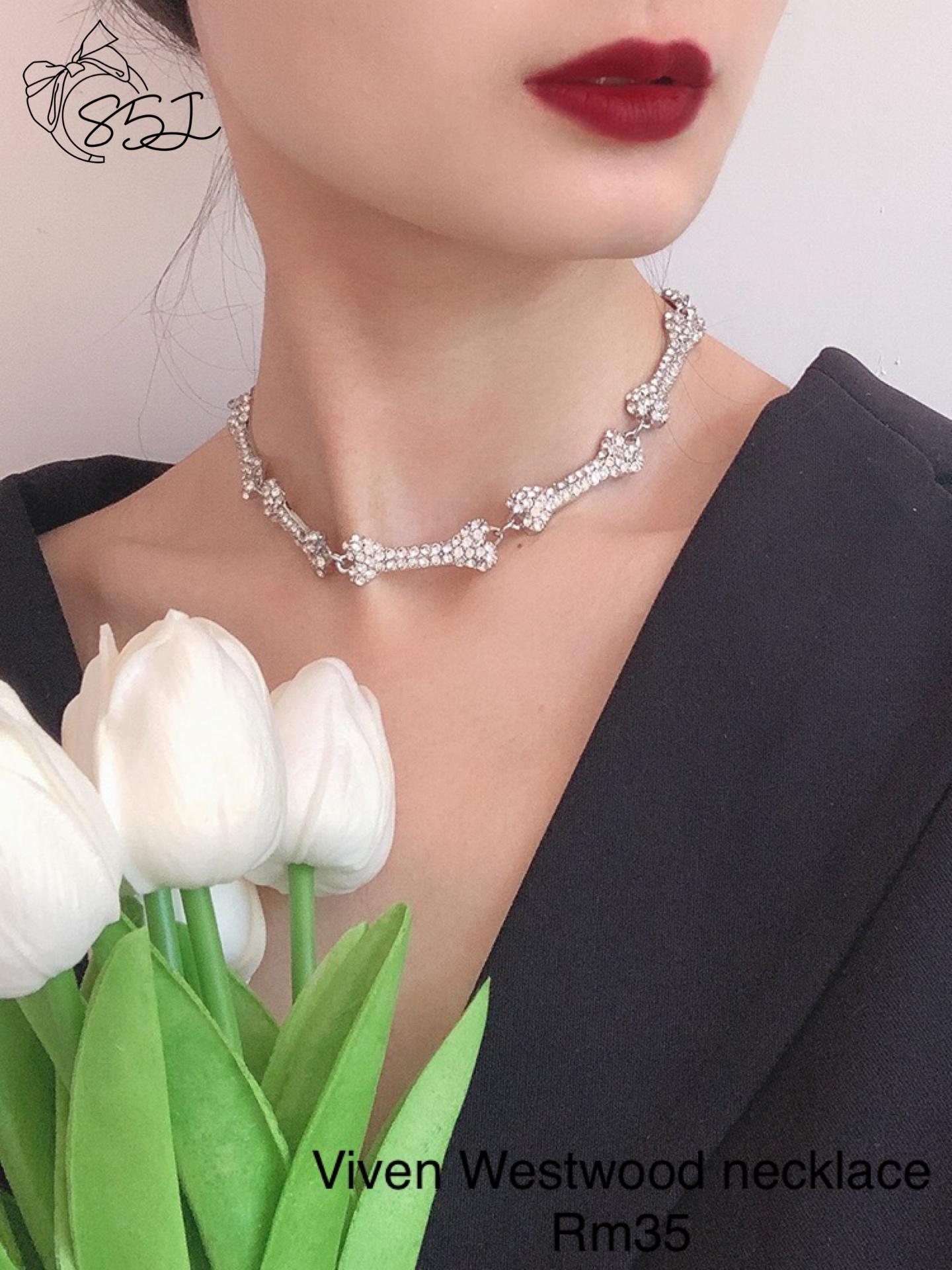 西太后Vivienne Westwood系列 骨头吊坠满钻项链
