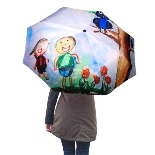Brother Sister Auto Open and Close Umbrella UV50+ Coating