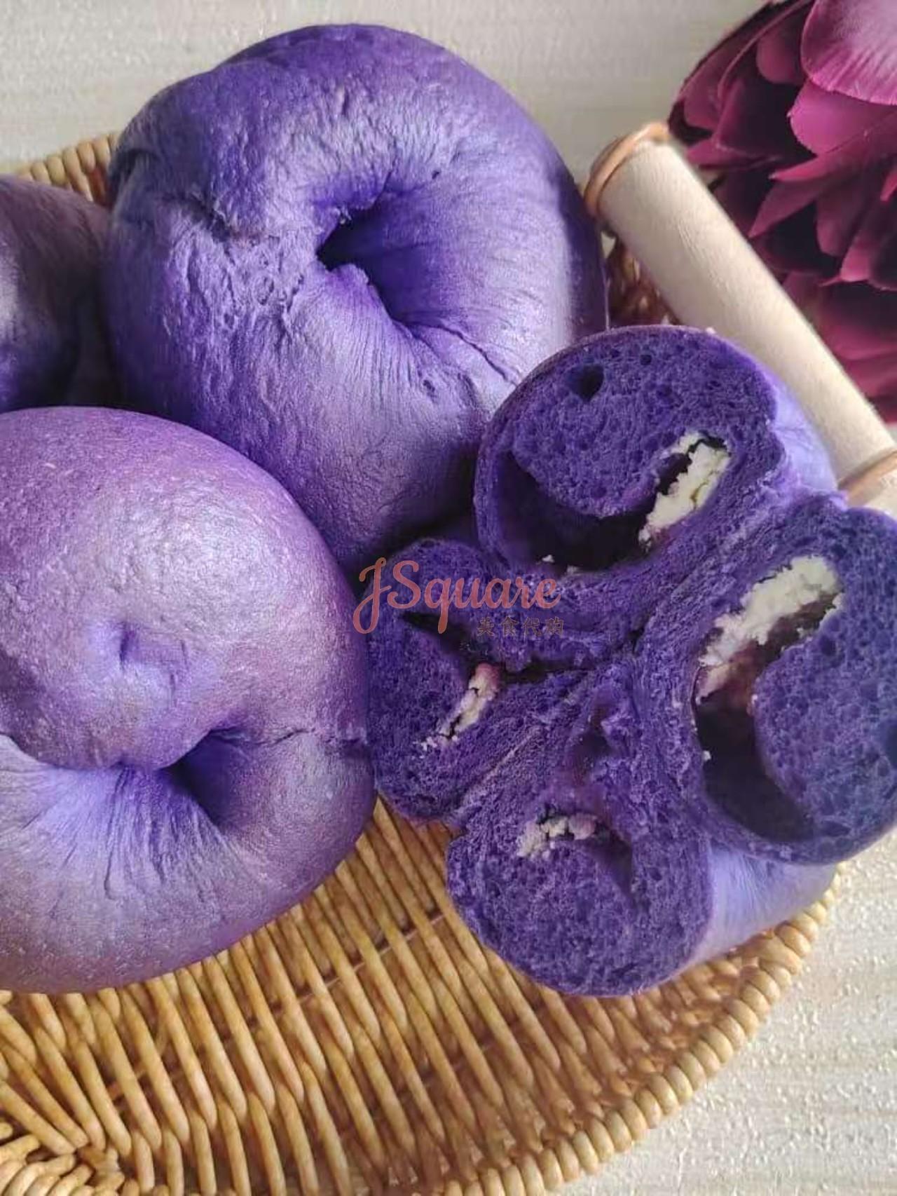 紫薯蓝莓奶酪贝果 Purple Sweet Potato Skin Cheese Yogurt Bagel