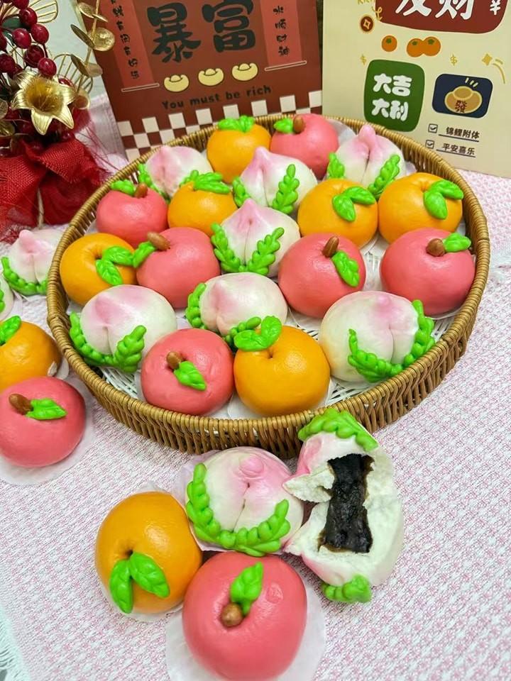 大吉大利寿桃包子 Longevity Peach Shape Bun