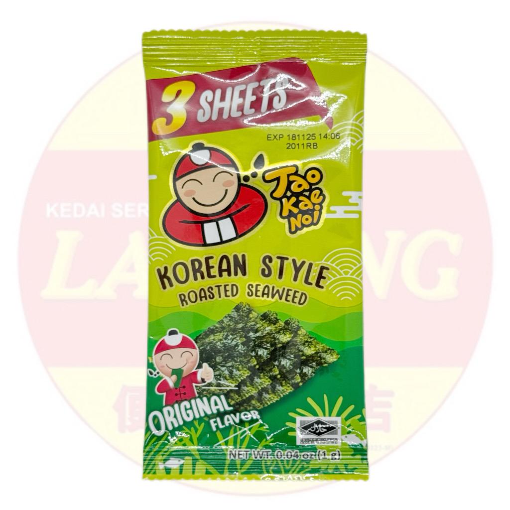 TaoKaeNoi Korea Style Roasted Seaweed 1g (3 Sheets) - Original