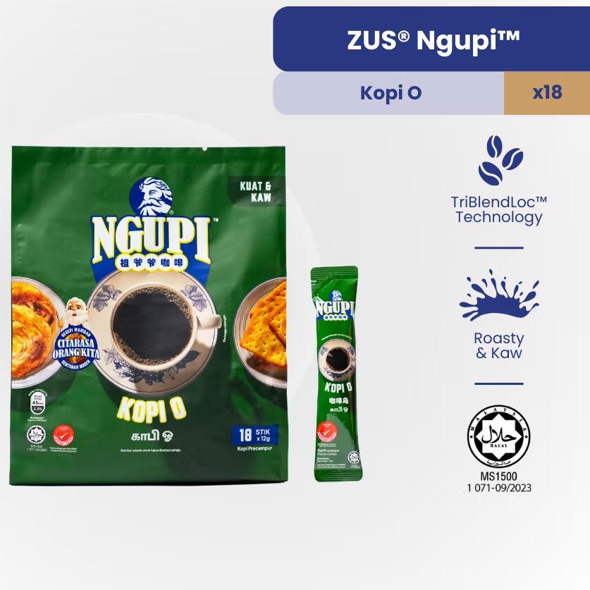 ZUS NGUPI KOPI O 祖爷爷咖啡 咖啡乌 (12g x 18 sticks)