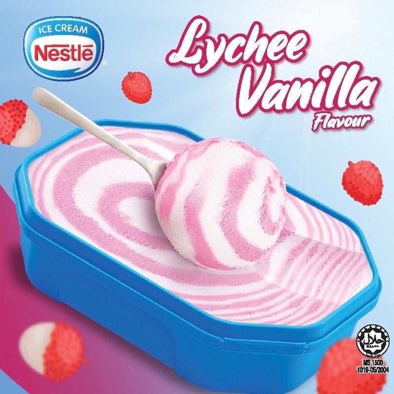 Nestle Ice Cream Blue Tub 1.5L - Lychee Vanilla