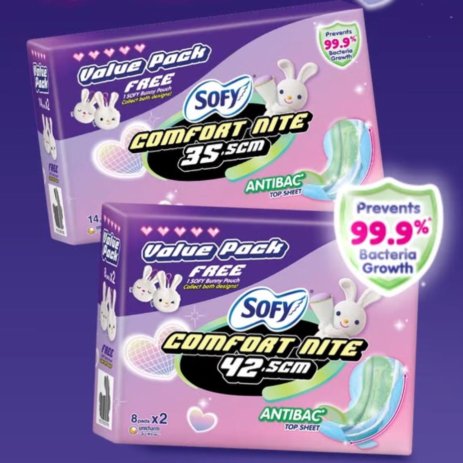 SOFY Comfort Nite ANTIBAC 42.5cm Value Pack (Free 1 Bunny Pouch)