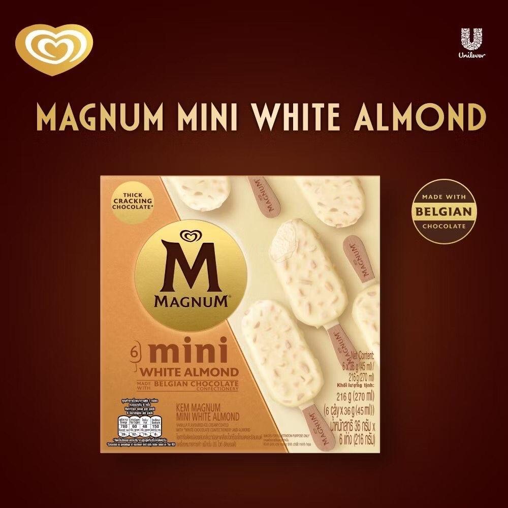 Magnum Mini Ice Cream Stick - White Almond (6 x 45ml)