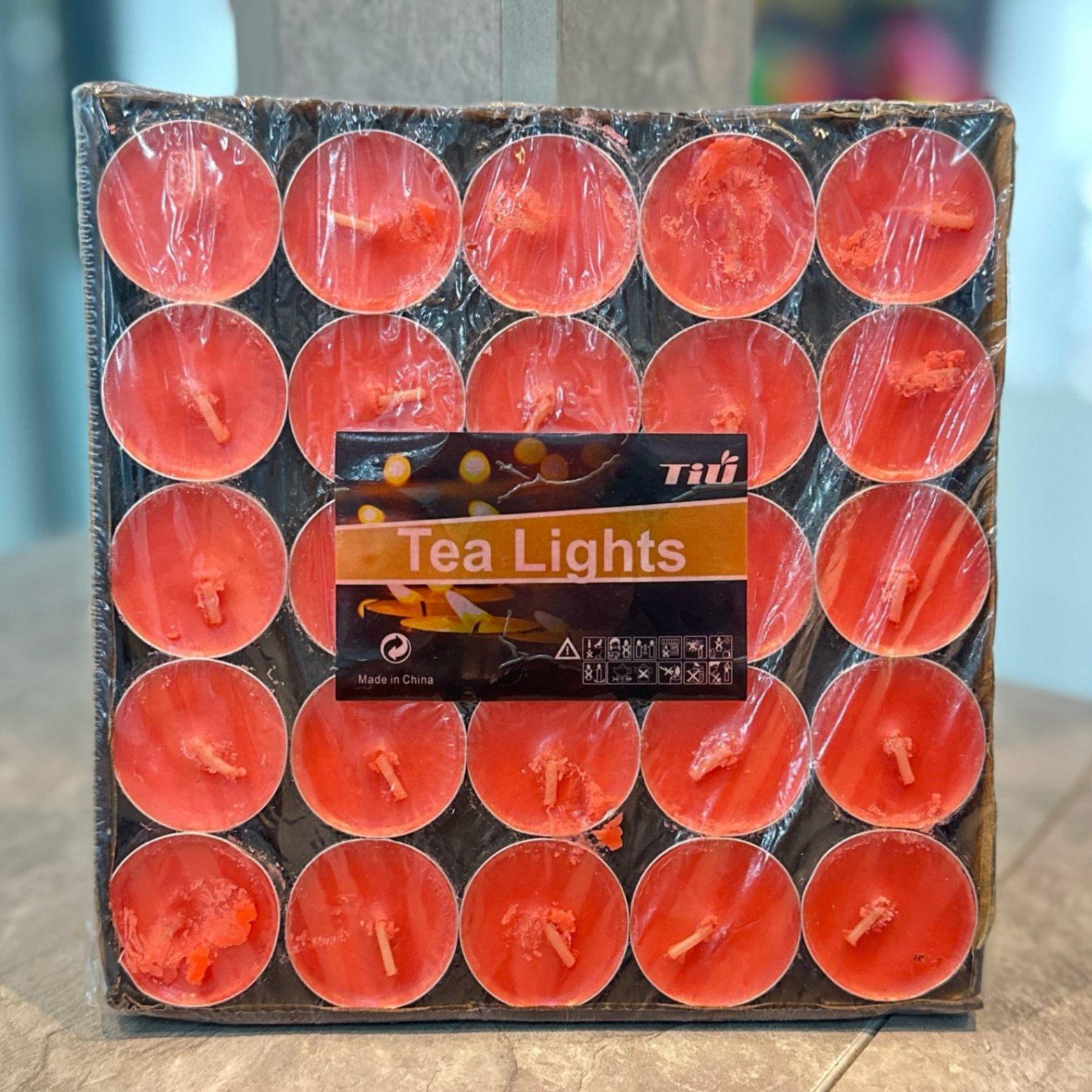 Tea Lights Candles 50 pcs (RED)