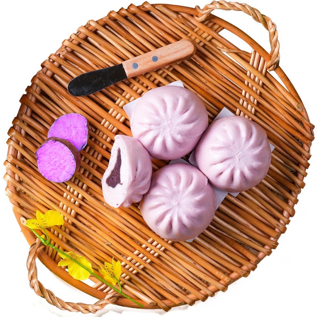 (NON-HALAL) Sweet Potato Bao紫薯包 （6pcs/pack六粒装）