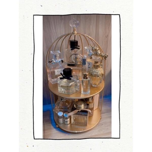 Bird Cage Desktop Perfume Organizer Holder Countertop Makeup Rack 鸟笼置物架 Creative Home Gold