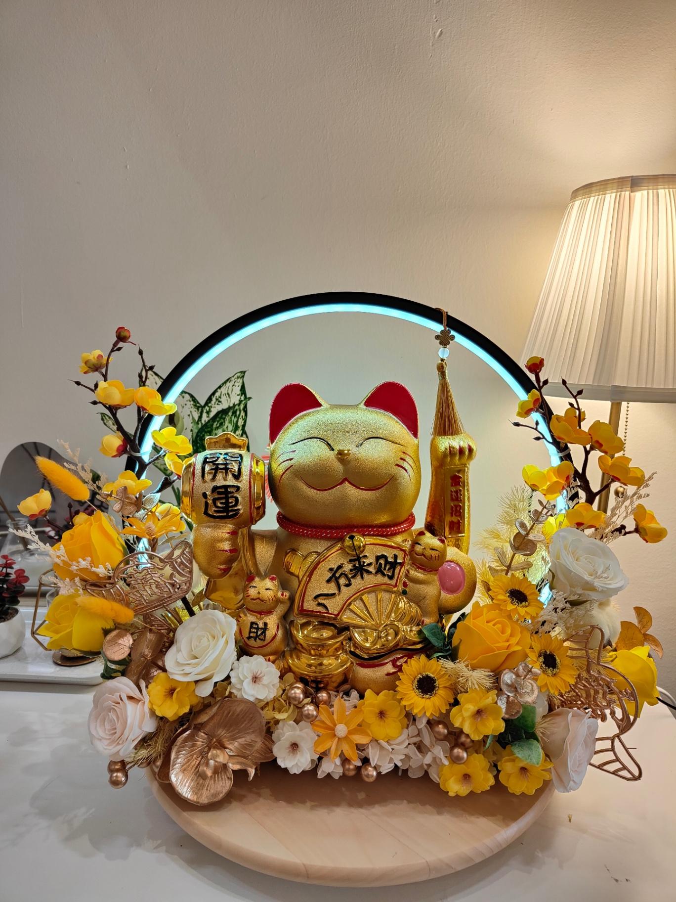 KB07 开业招财猫灯圈款式