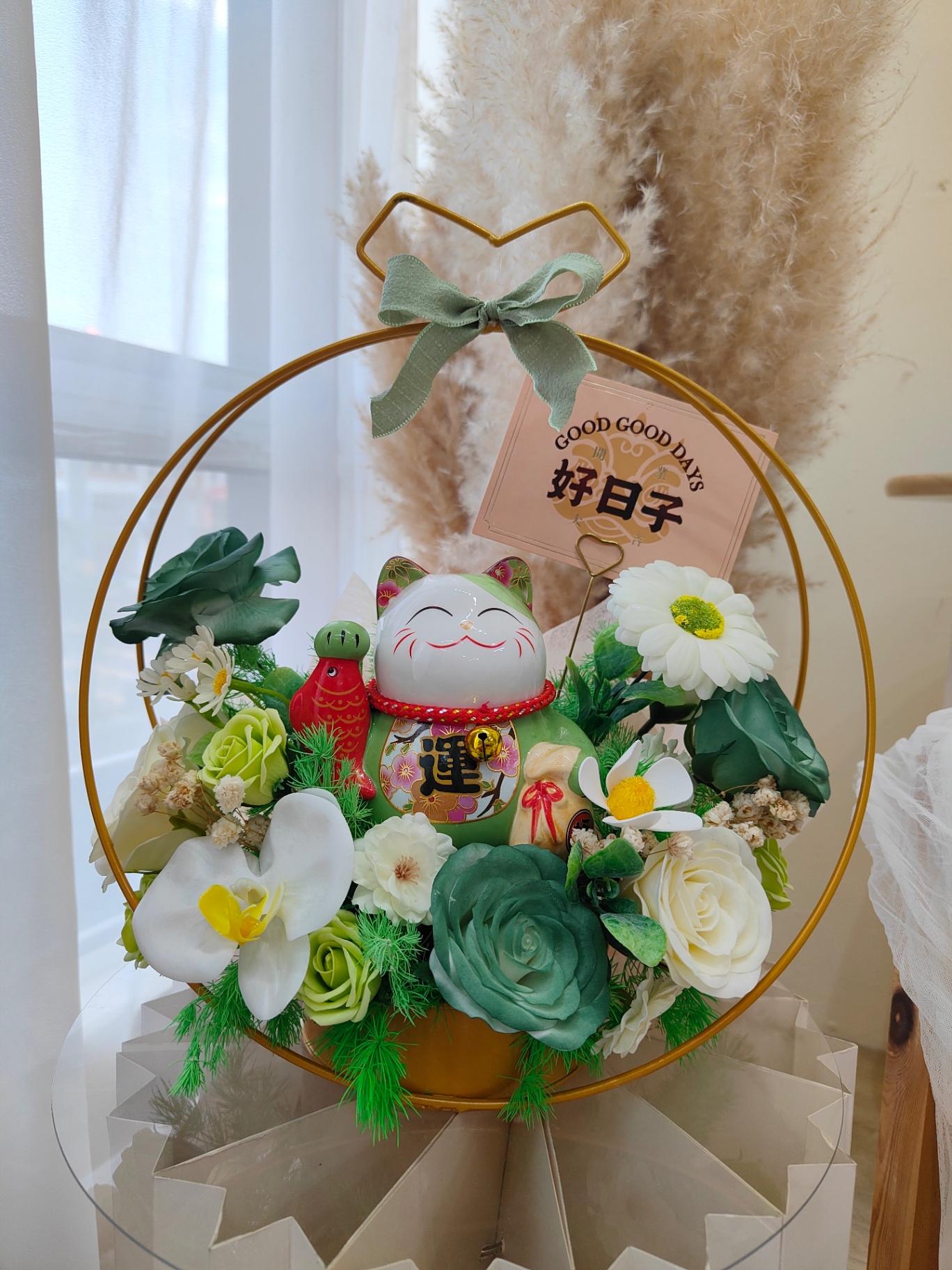 K26 铁艺开业花篮（绿色）