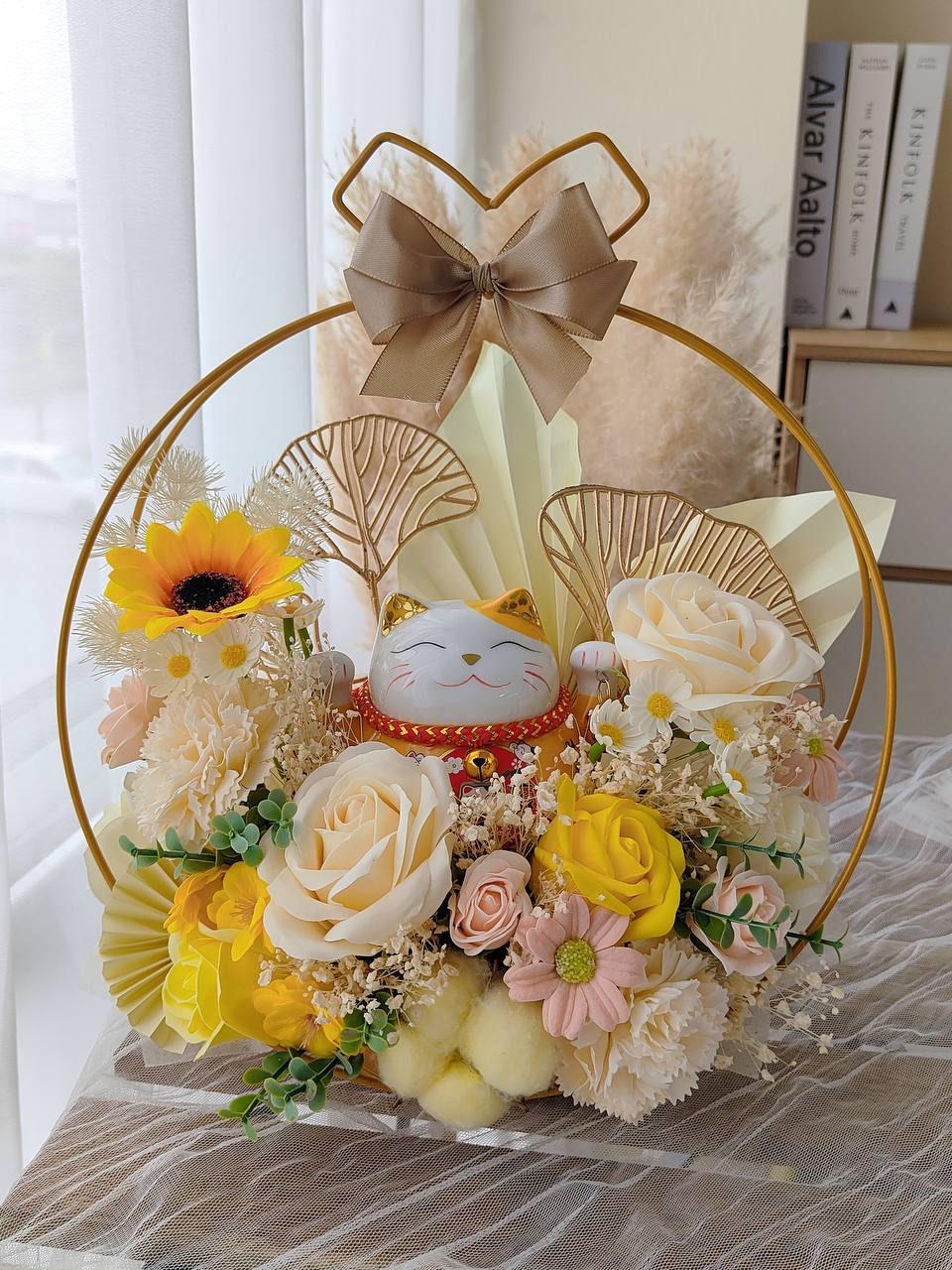 K90 Opening Lucky Cat Table Flower 铁艺开业花