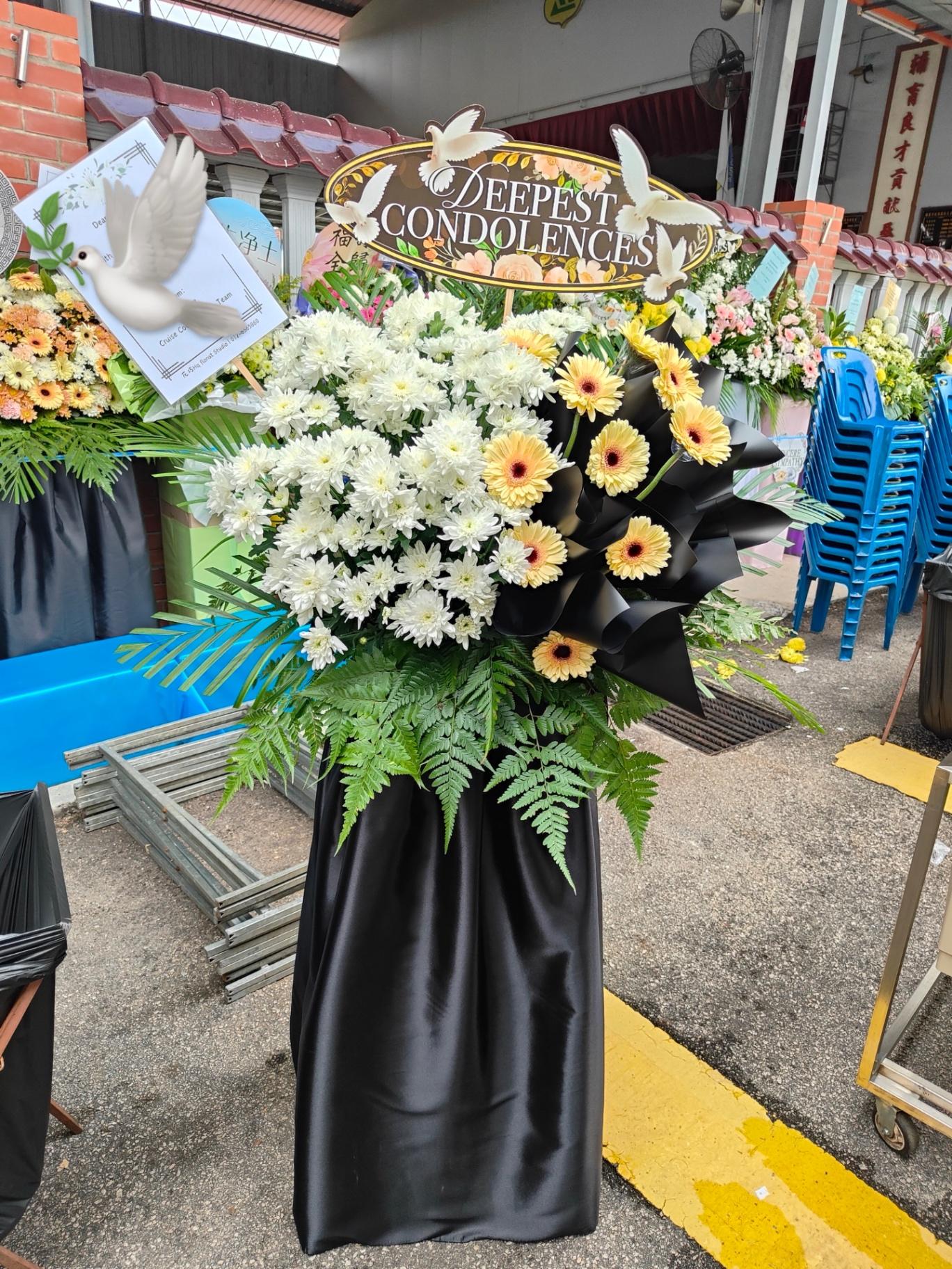 W13 Condolences flower Box简单白事花圈