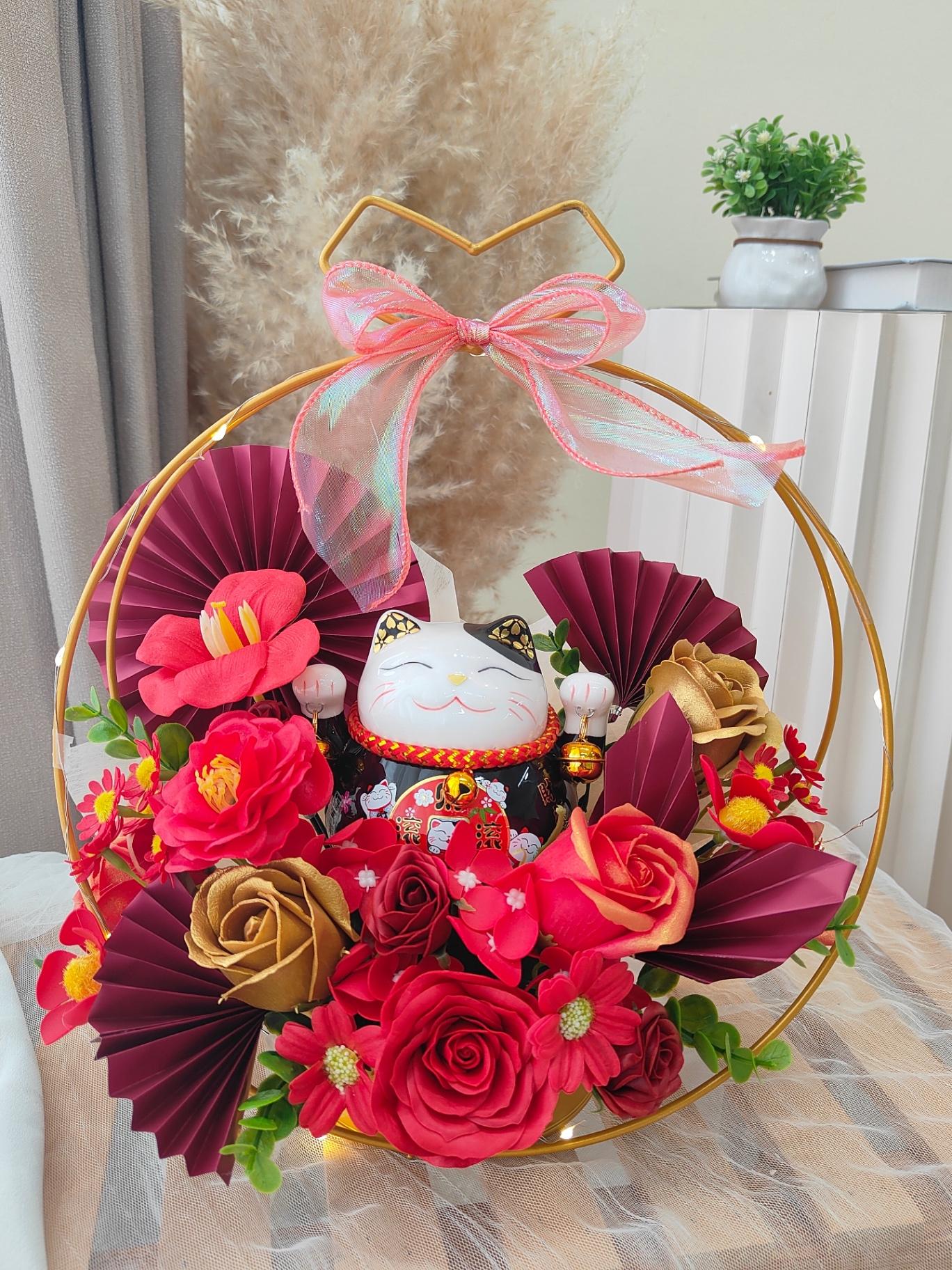 K90 铁艺业开花篮（红色）