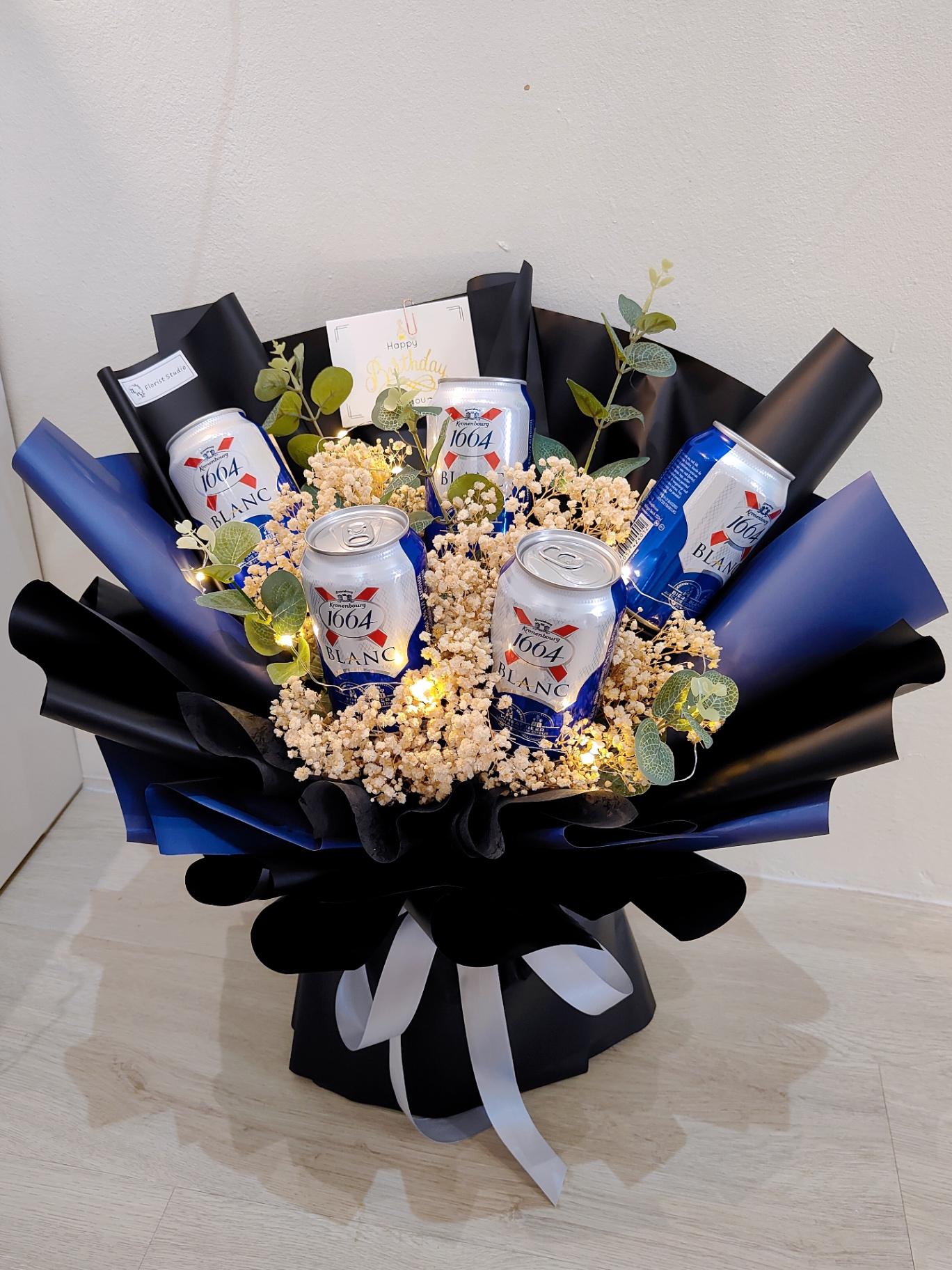 J02 1664beer Alcohol Bouquet -5罐啤酒花束