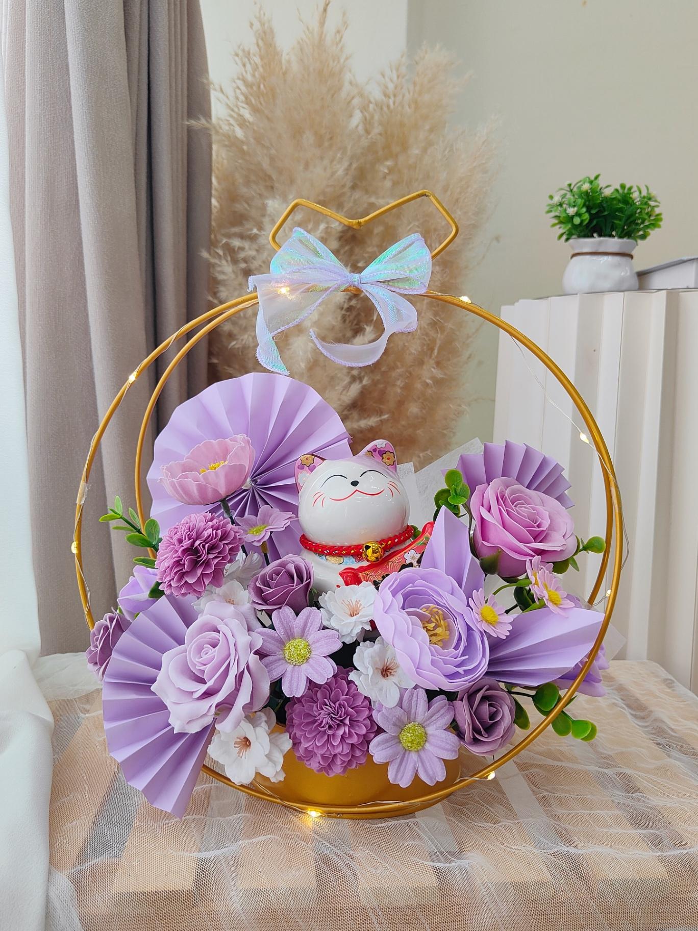 K90 铁艺业开花篮（紫色）