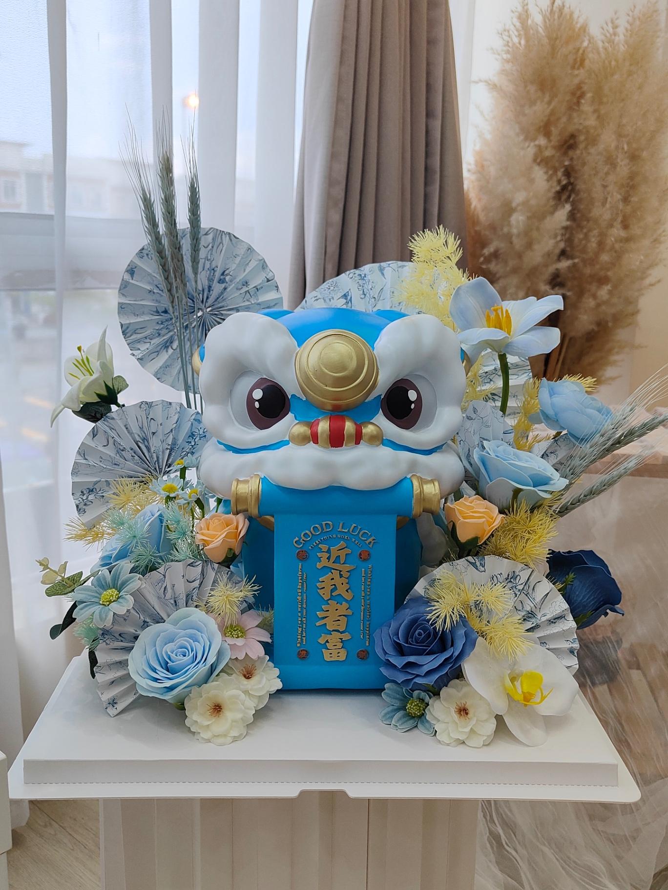 KB02 Opening Flower Box醒狮开业花花盒 （蓝色）