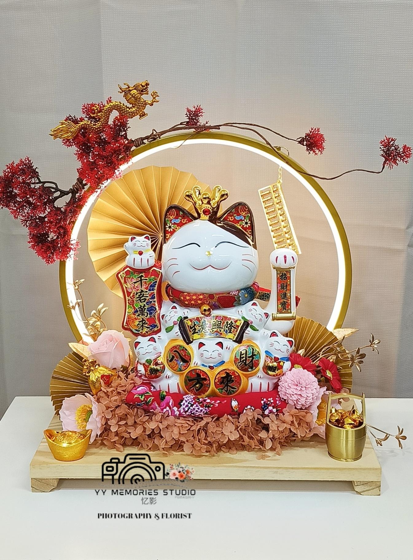GrandOpening FortuneCat LuckyCat 招财猫开业花篮 FC25