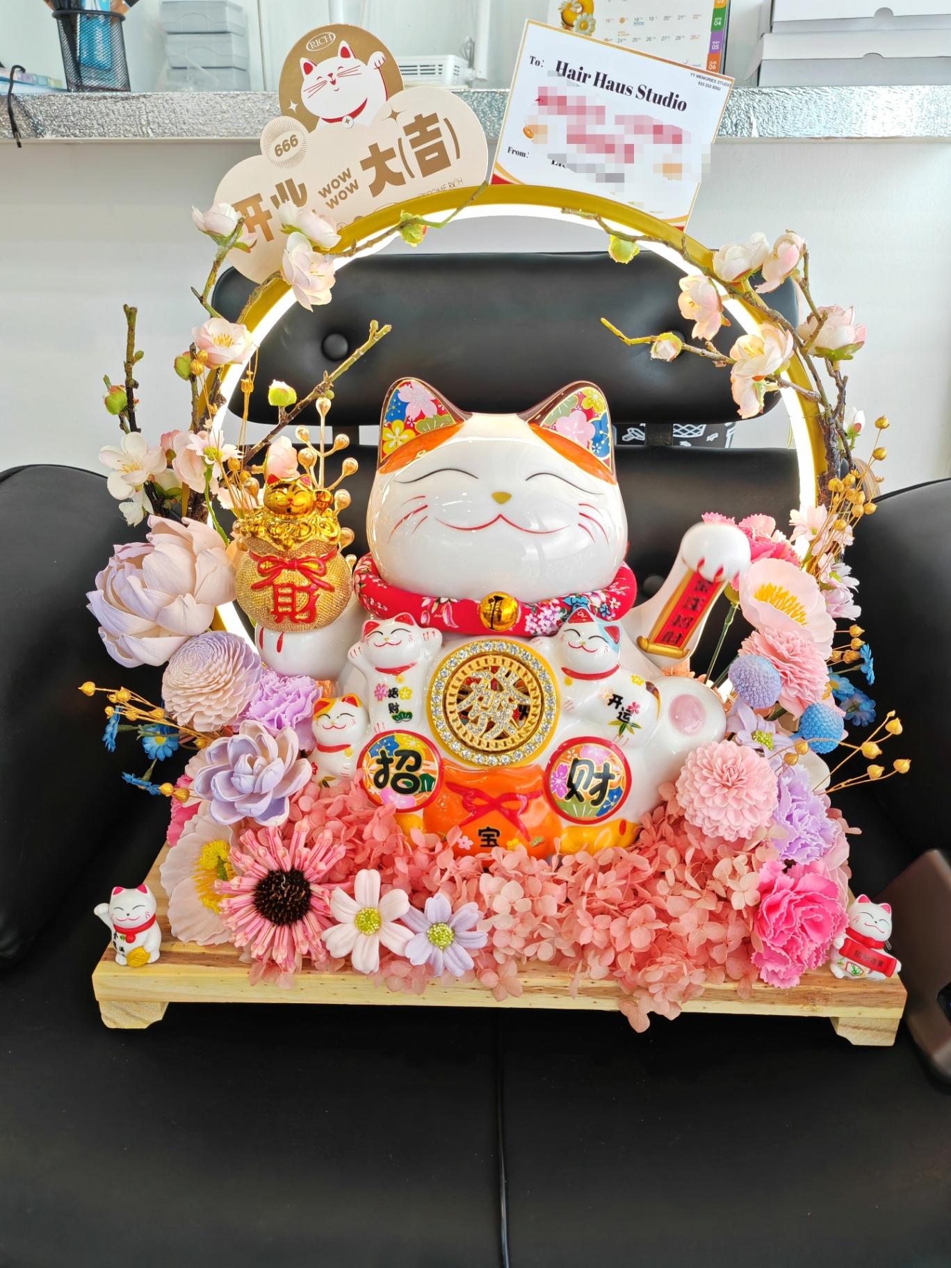 GrandOpening FortuneCat LuckyCat 招财猫开业花篮 FC06