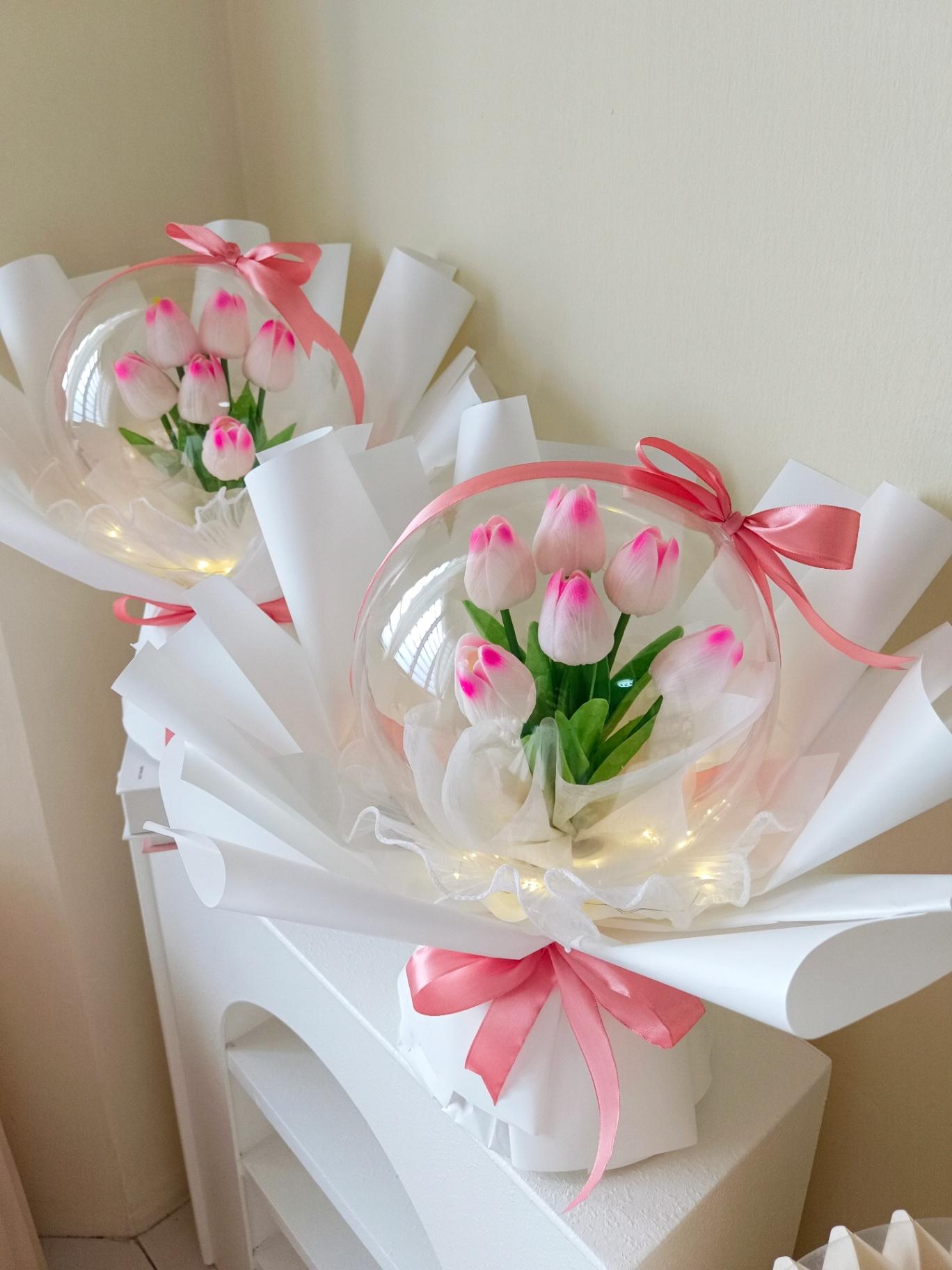 Tulips in Acrylic-Pink