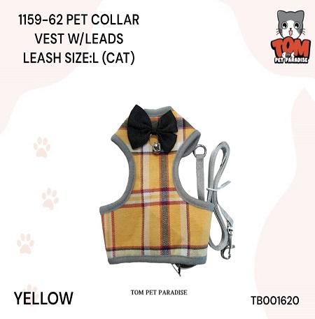 1159-62 Pet Collar Vest W/Leads Leash Size:L (Cat)