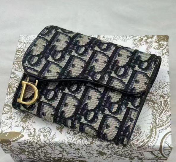 DIOR SADDLE LOTUS WALLET