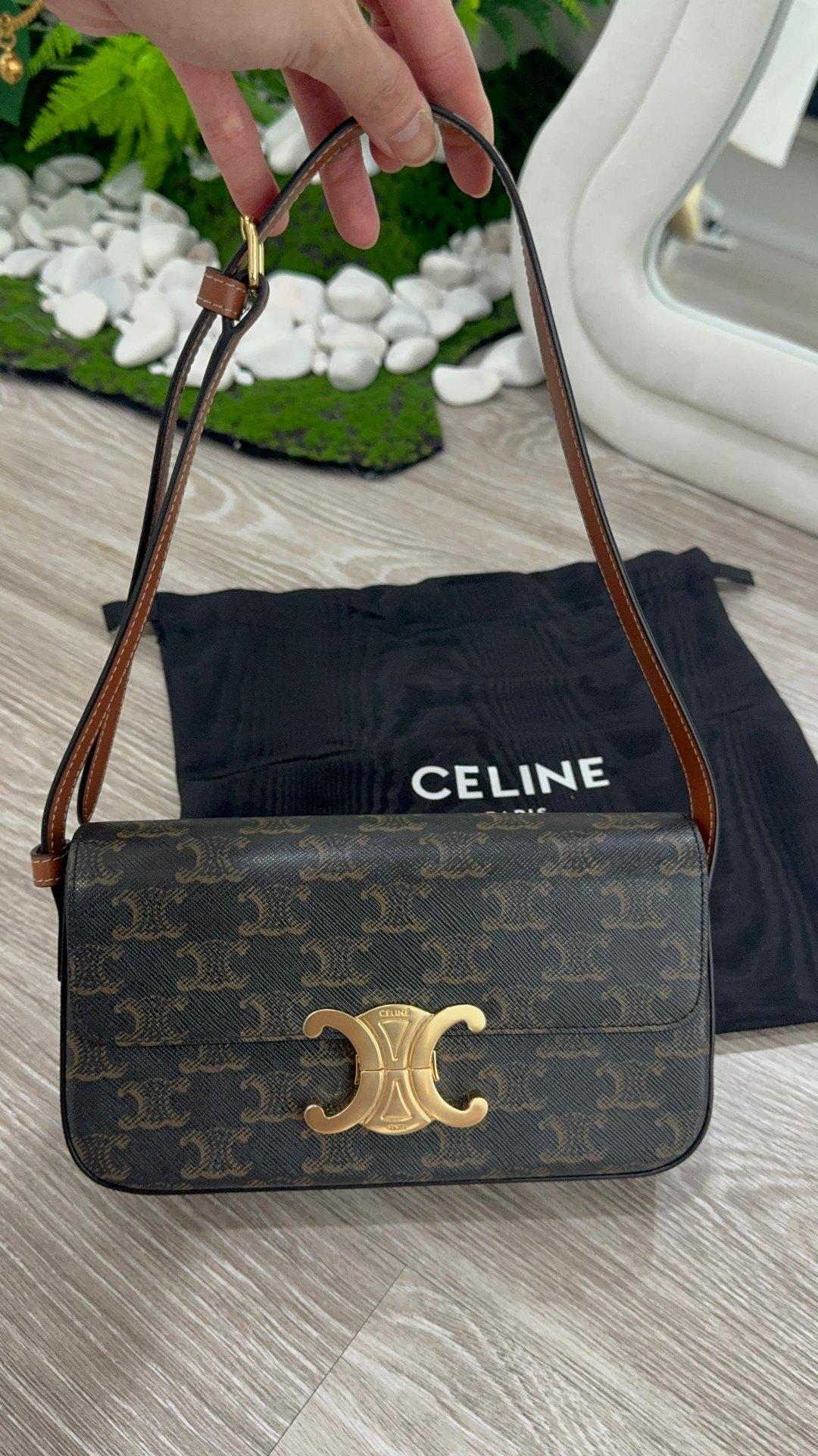 CELINE SHOULDER BAG CLAUDE IN TRIOMPHE CANVAS