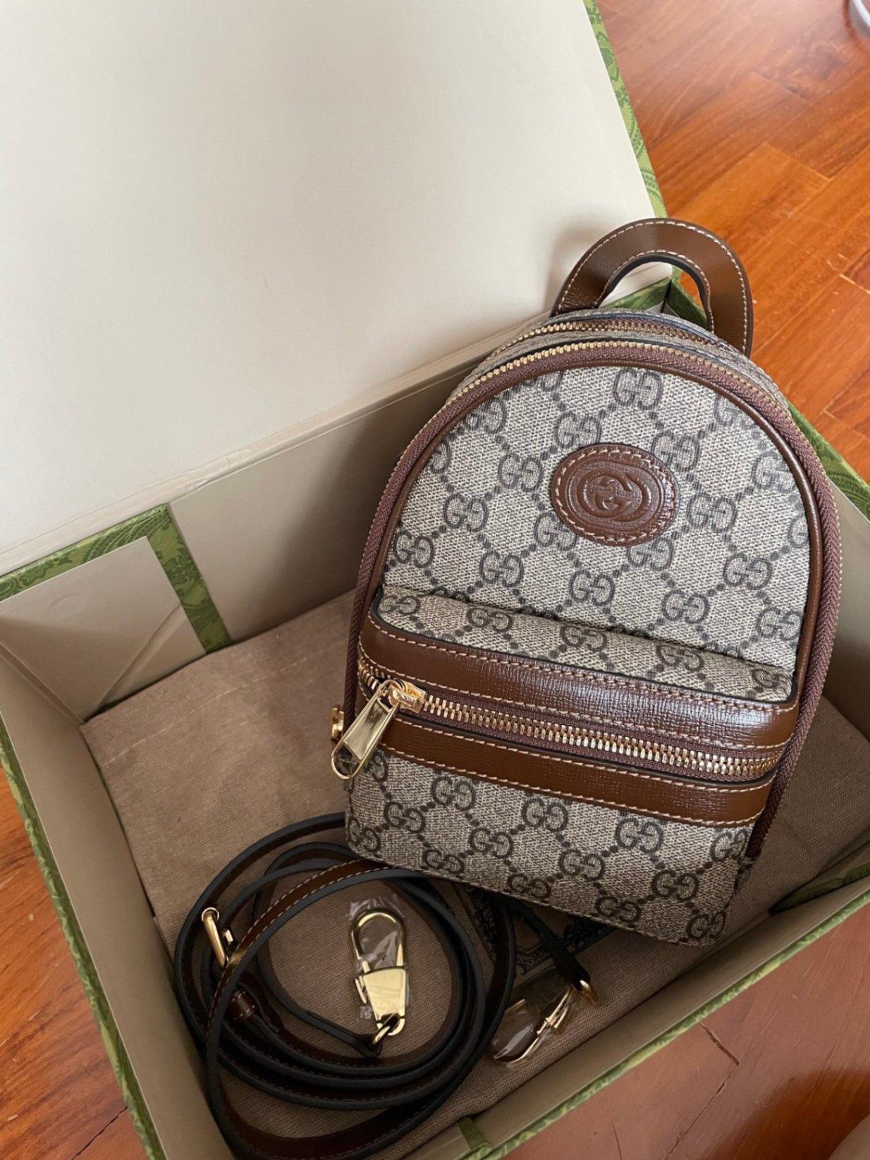 GUCCI MINI CANVAS INTERLOCKING BACKPACK