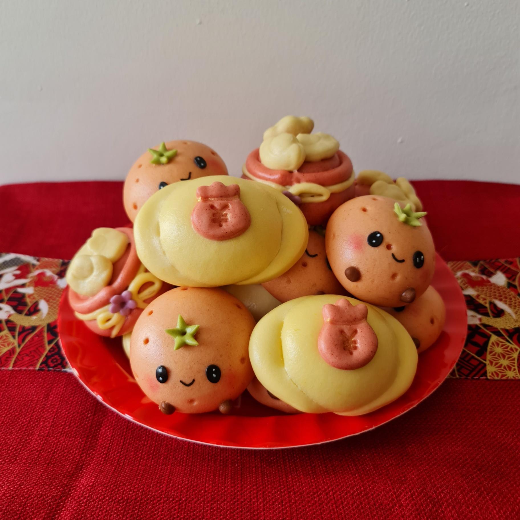 招财进宝拼盘包子 (无馅) / Wealth and Prosperity Platter Bun (No Fillings)