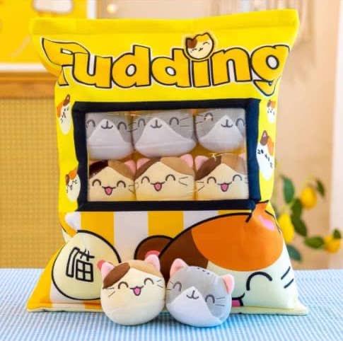 Mini Plushy Pillow - Pudding Meow