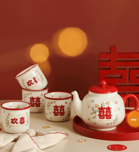结婚可爱茶具结婚现代感茶具2025结婚必备茶具