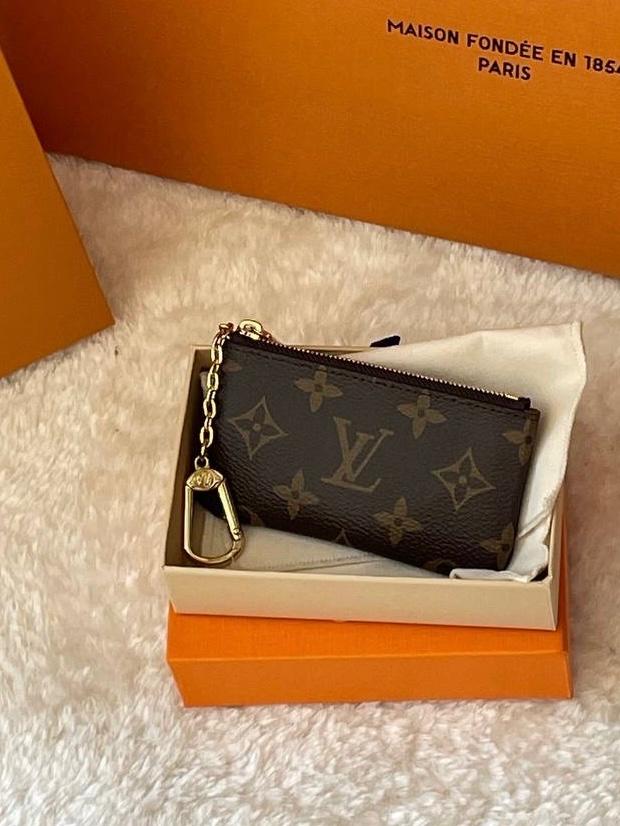 KEY POUCH MONOGRAM 褐色老花钥匙零钱包