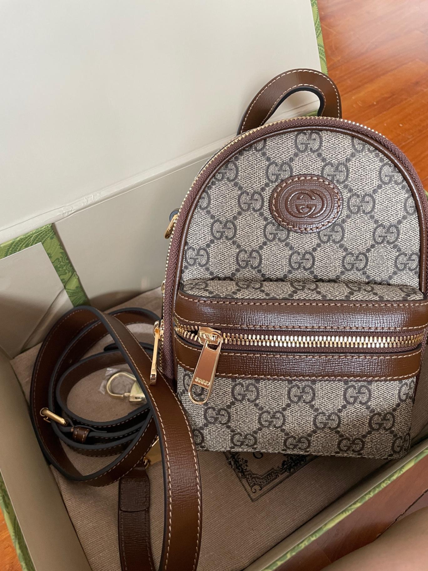 GUCCI MINI CANVAS INTERLOCKING G BACKPACK