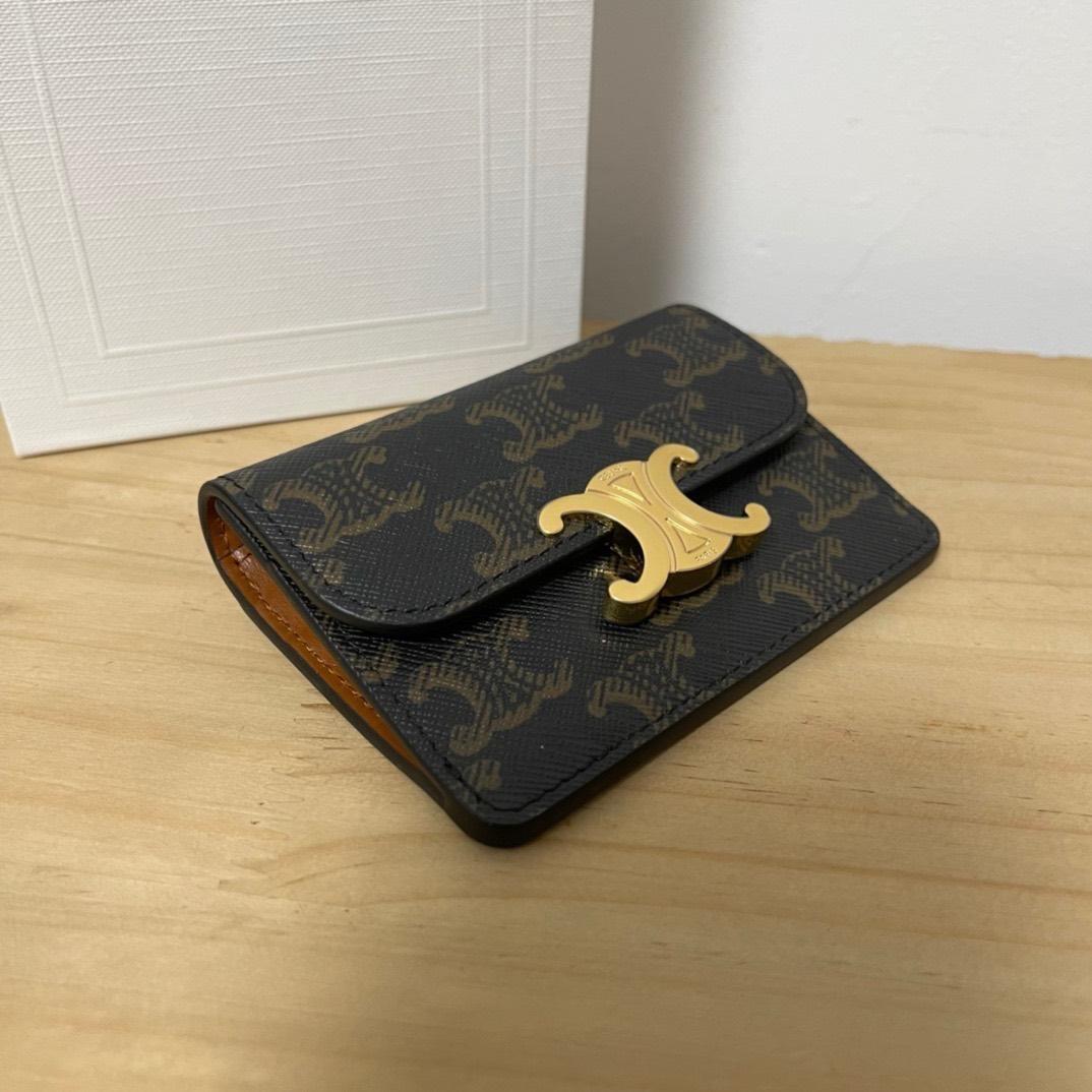CELINE CARD HOLDER WITH FLAP TRIOMPHE