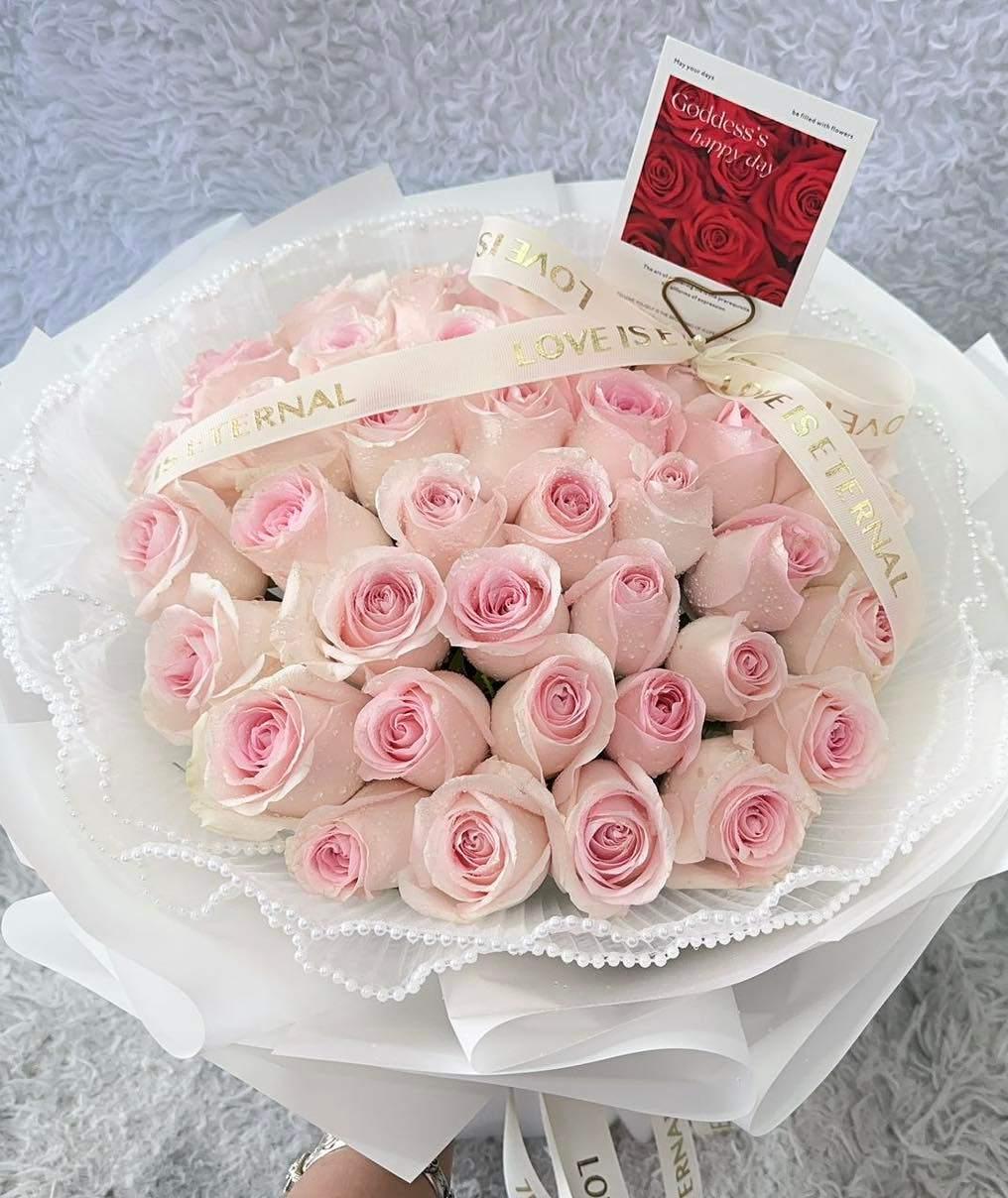 39 stalks pink roses fresh flower bouquet