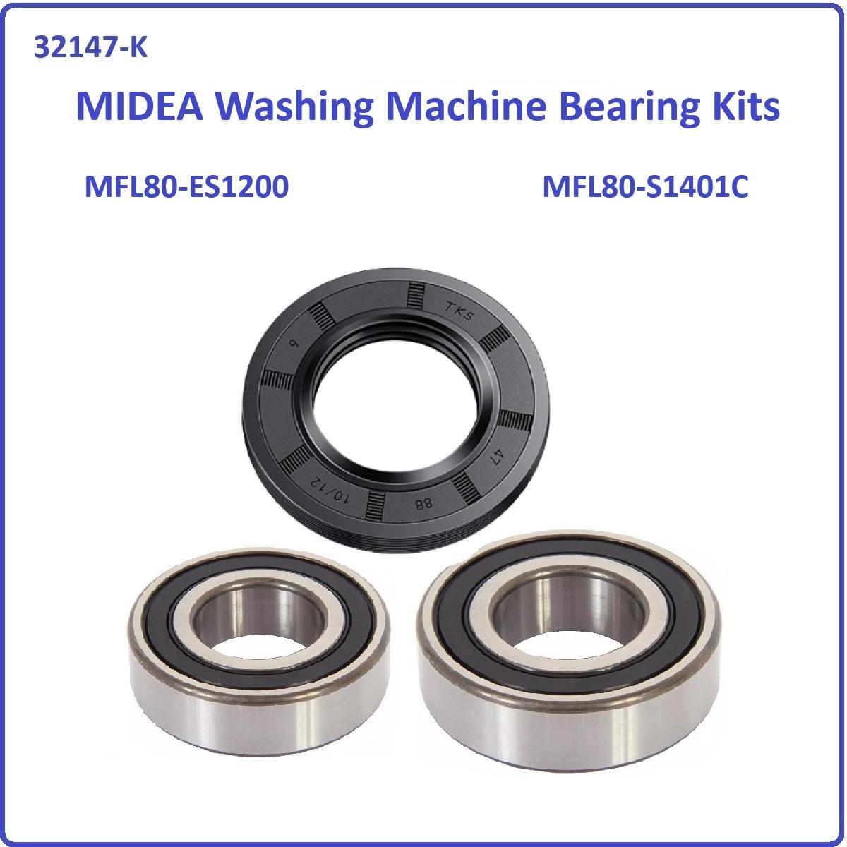 Midea MFL80-ES1200 /  MFL80-S1401C / Teka TKD-1490 Drum Shaft washer Bearing Kit