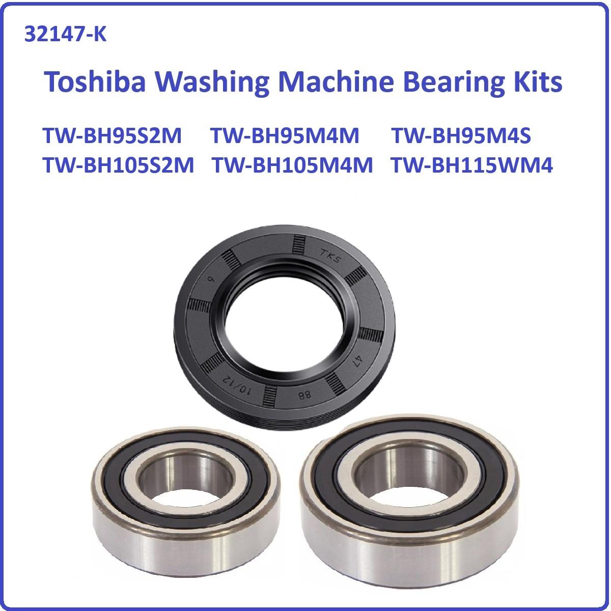 Toshiba TW-BH95S2M / TW-BH95M4M / TW-BH95M4S / TW-BH105S2M  / TW-BH105M4M  Drum Shaft Original for washing Bearing Kit