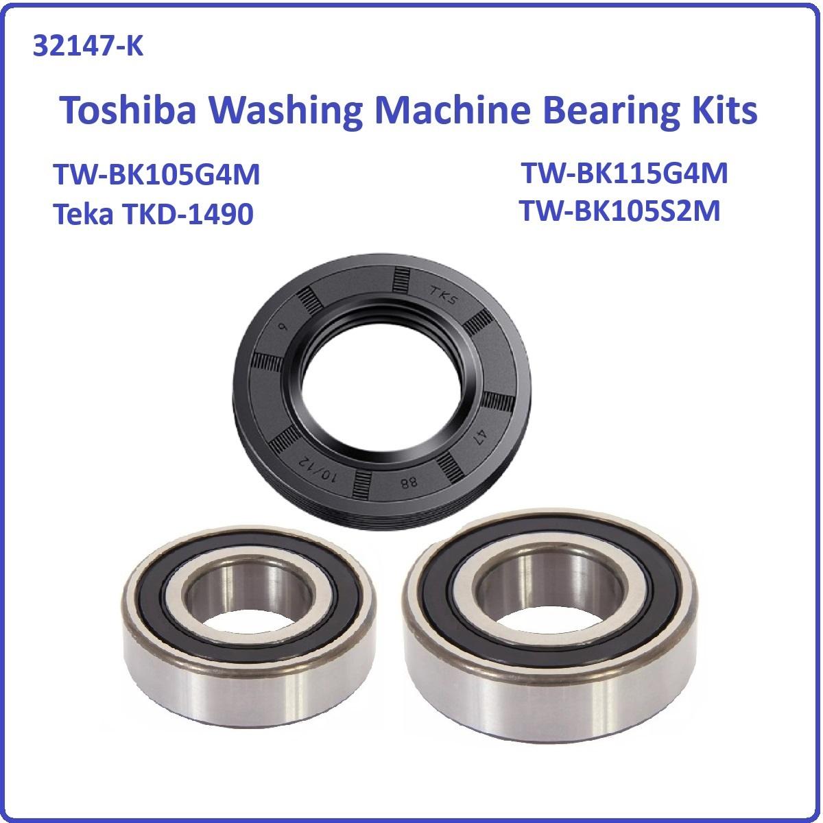 Toshiba TW-BK105G4M / TW-BK105S2M / TW-BK115G4M /Teka TKD-1490 Drum Shaft Original for washing machine use Bearing Kit