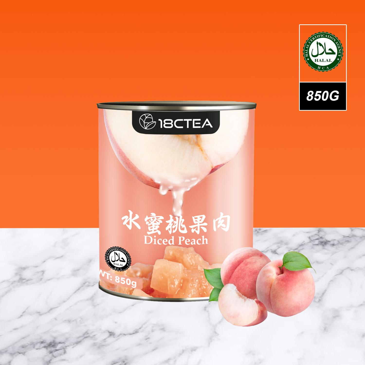 18CTEA DICED PEACH FRUIT CANNED 850G 水蜜桃果粒