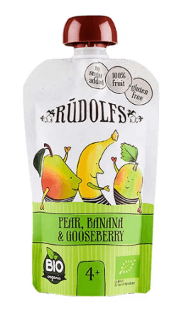 Rudolfs pear, banana & gooseberry 110g