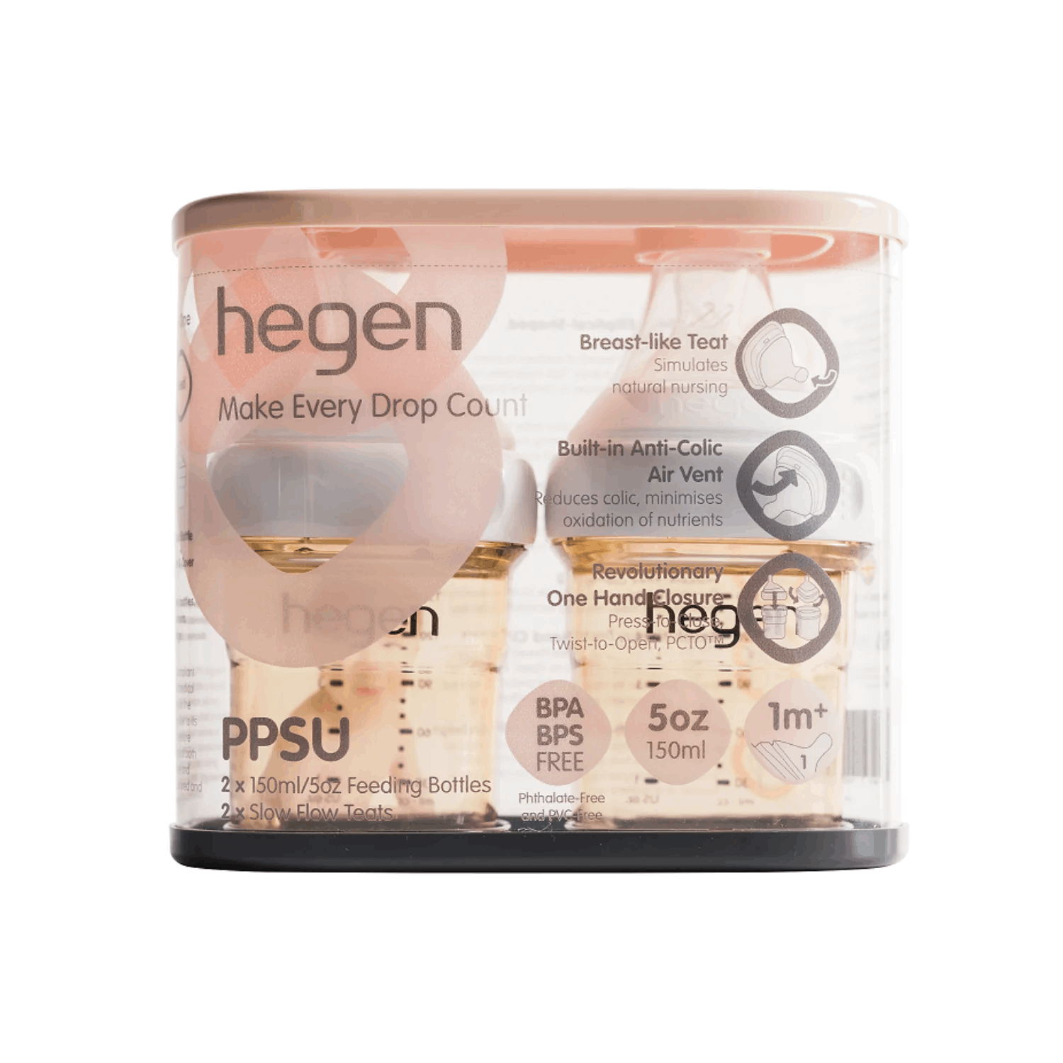 Hegen PCTO 150ml 5oz feeding bottle PPSU (2pack)