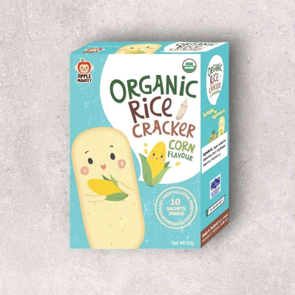 Apple Monkey Organic Rice Cracker Corn 30g