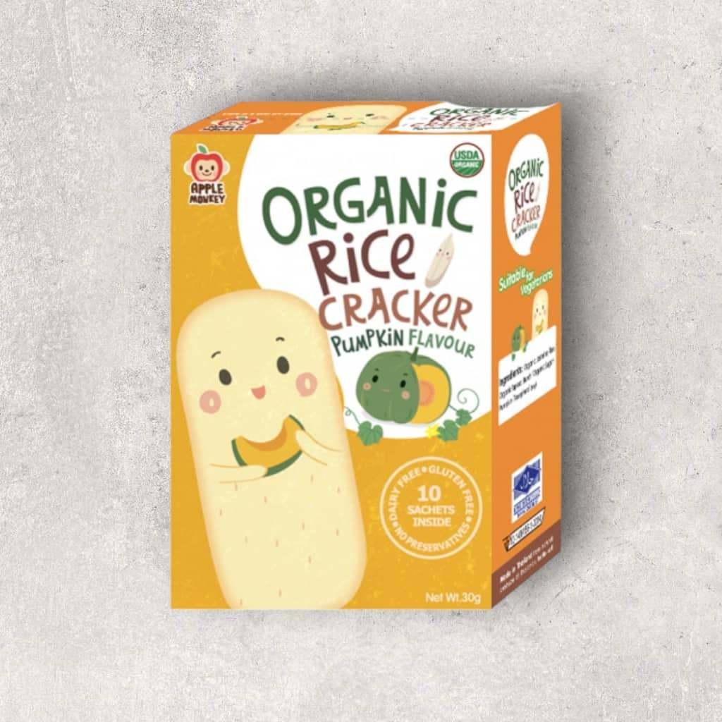 Apple Monkey Organic Rice Cracker Pumpkin 30g