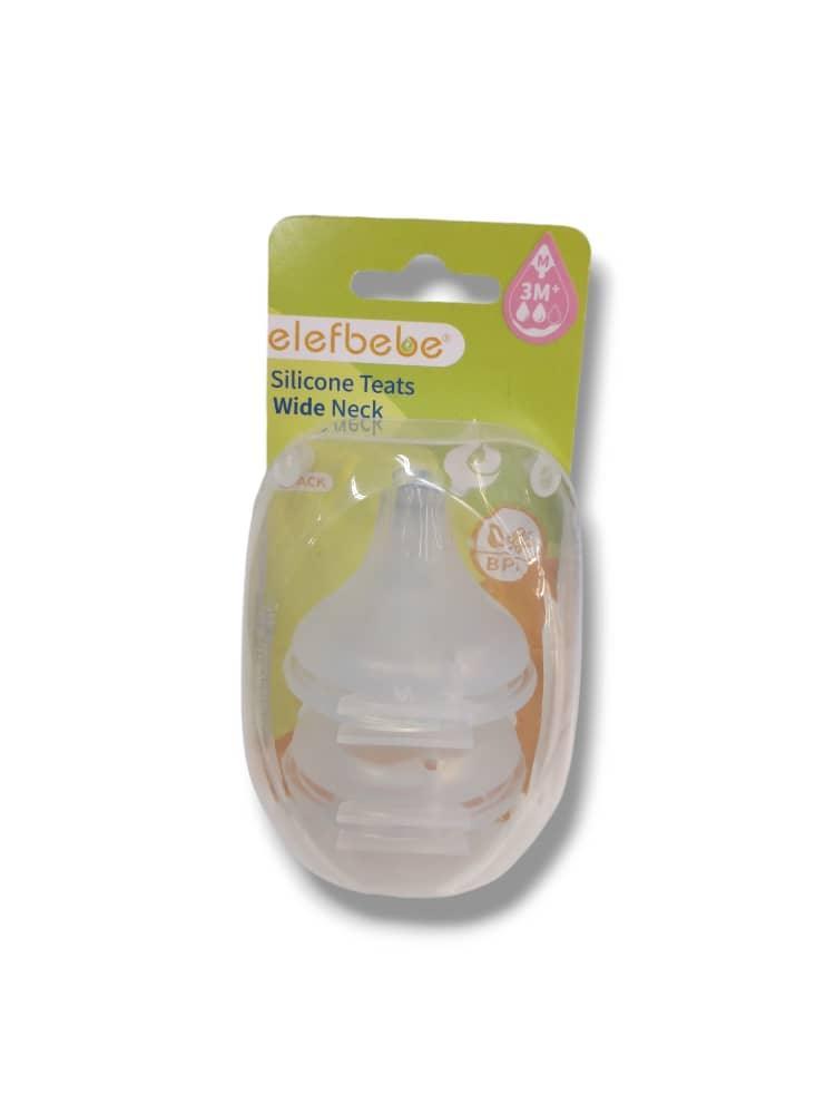 Elefbebe Wide Neck Teats Medium Flow FN-W02 2pcs