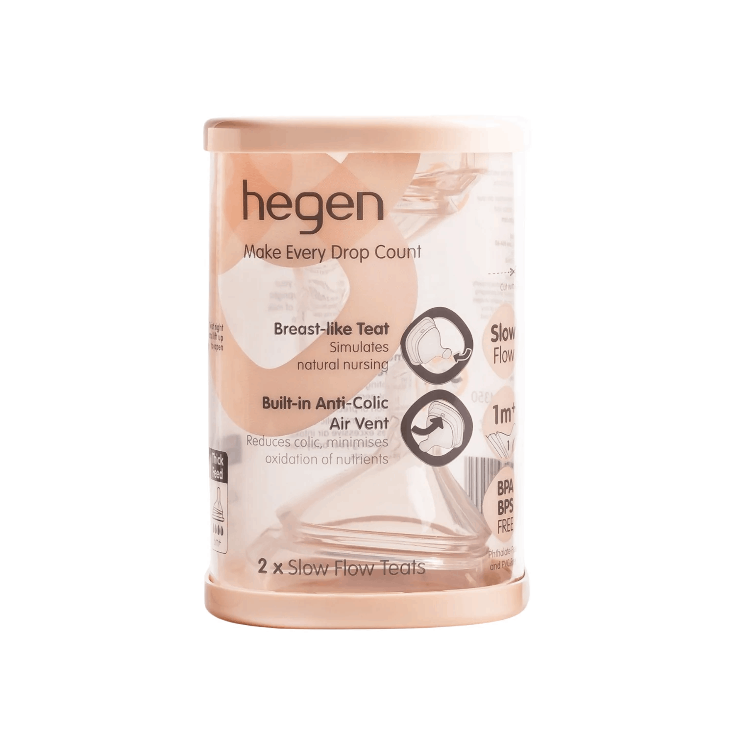 Hegen teat slow flow (2pack)