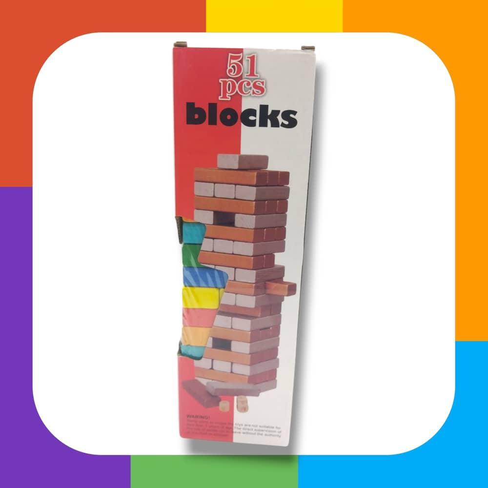 Wooden Tower Block Set (Color) (HP7415)