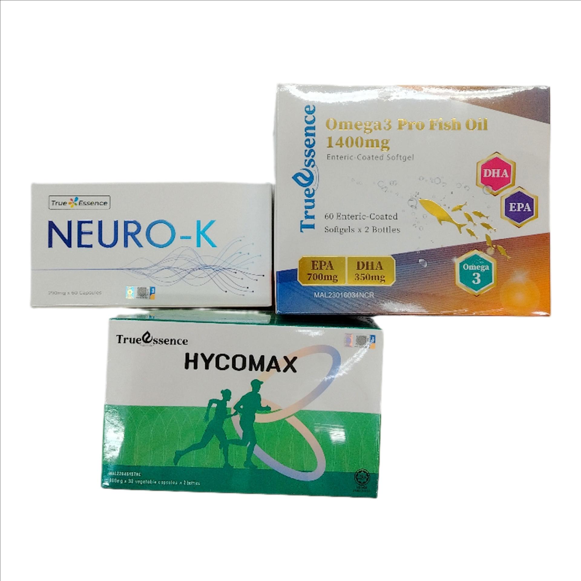 Joint Care Set - True essence omega 3 (90s x2) + Neuro-k (60s) + Hycomax (30s x2)