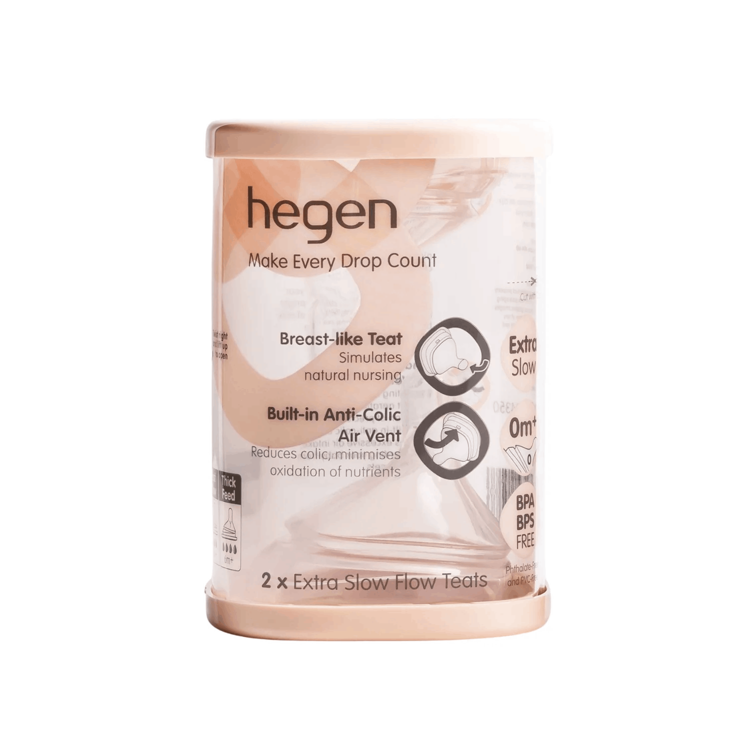 Hegen teat extra slow flow (2pack)
